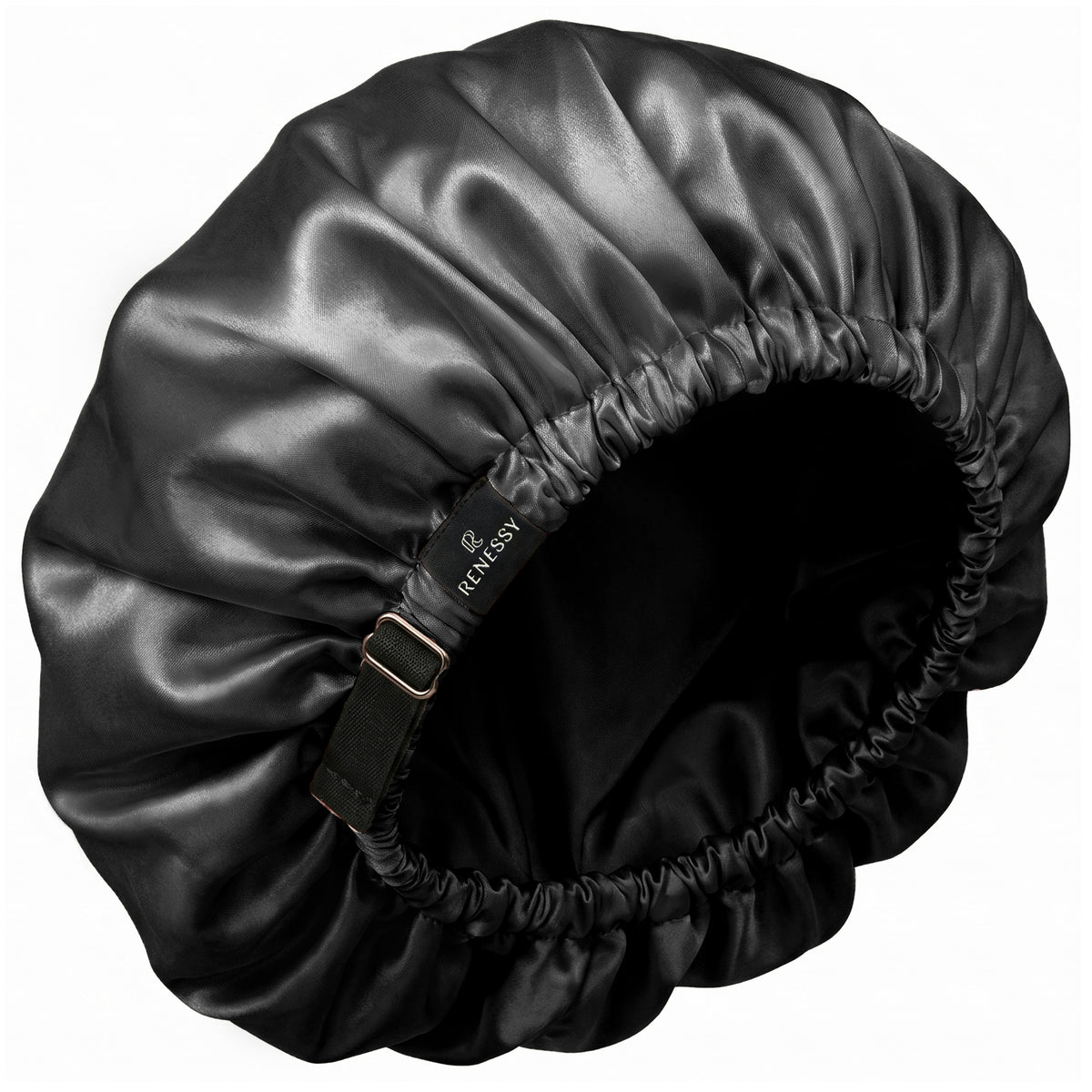 RENESSY Silk Bonnet for Sleeping, 100% Organic Mulberry Silk, 22 Momme 6A – Black