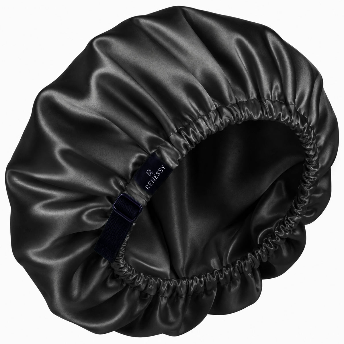 RENESSY Organic Silk Bonnet for Sleeping, 100% Mulberry Silk, 22 Momme – Black