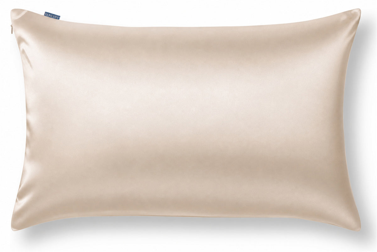 RENESSY Silk Pillowcase, 100% Organic Mulberry Silk, 22 Momme 6A (60x60cm) – Champagne