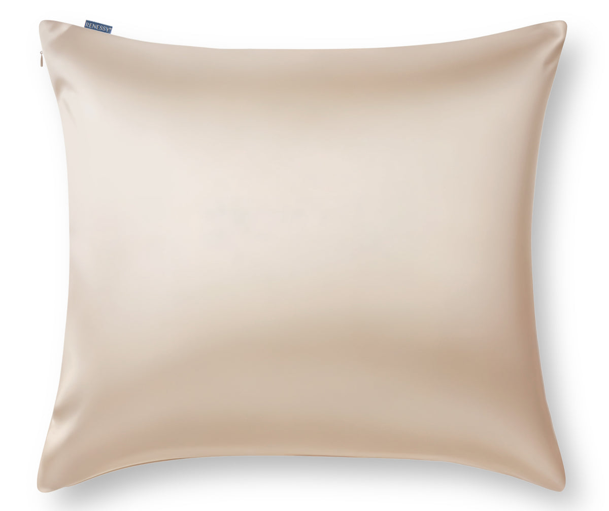 RENESSY Organic Silk Pillowcase 60x60cm, 100% Mulberry Silk, 22 Momme – Champagne