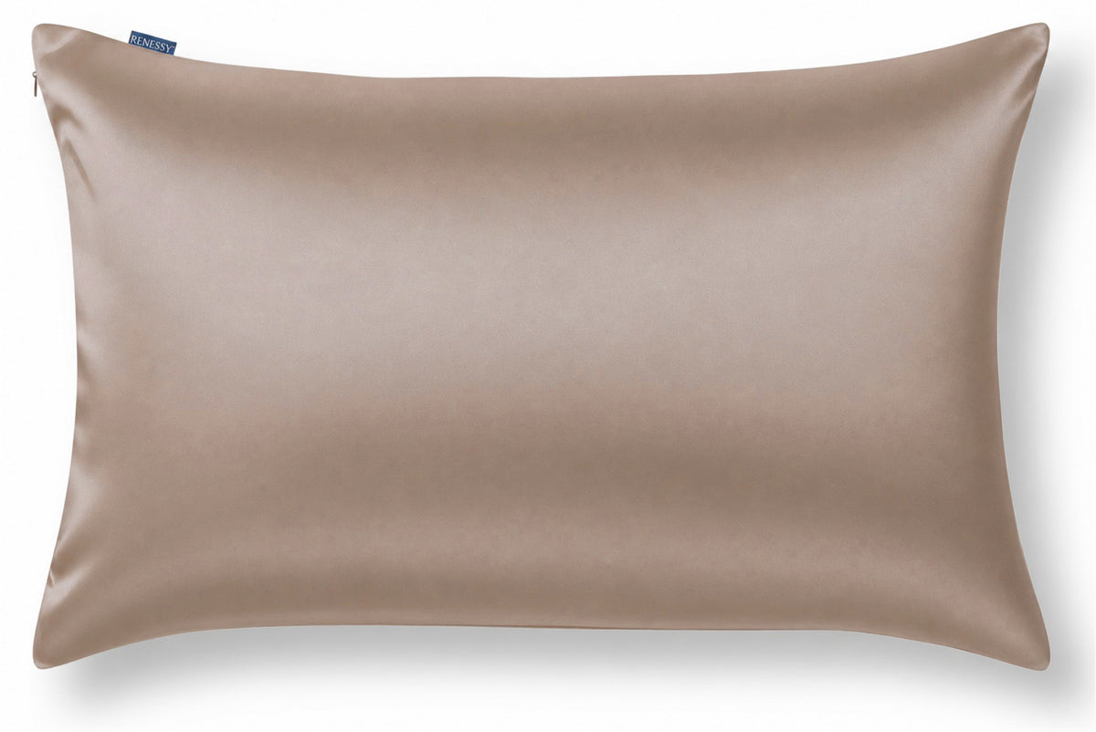 RENESSY Silk Pillowcase, 100% Organic Mulberry Silk, 22 Momme 6A (50x70cm) – Warm Taupe