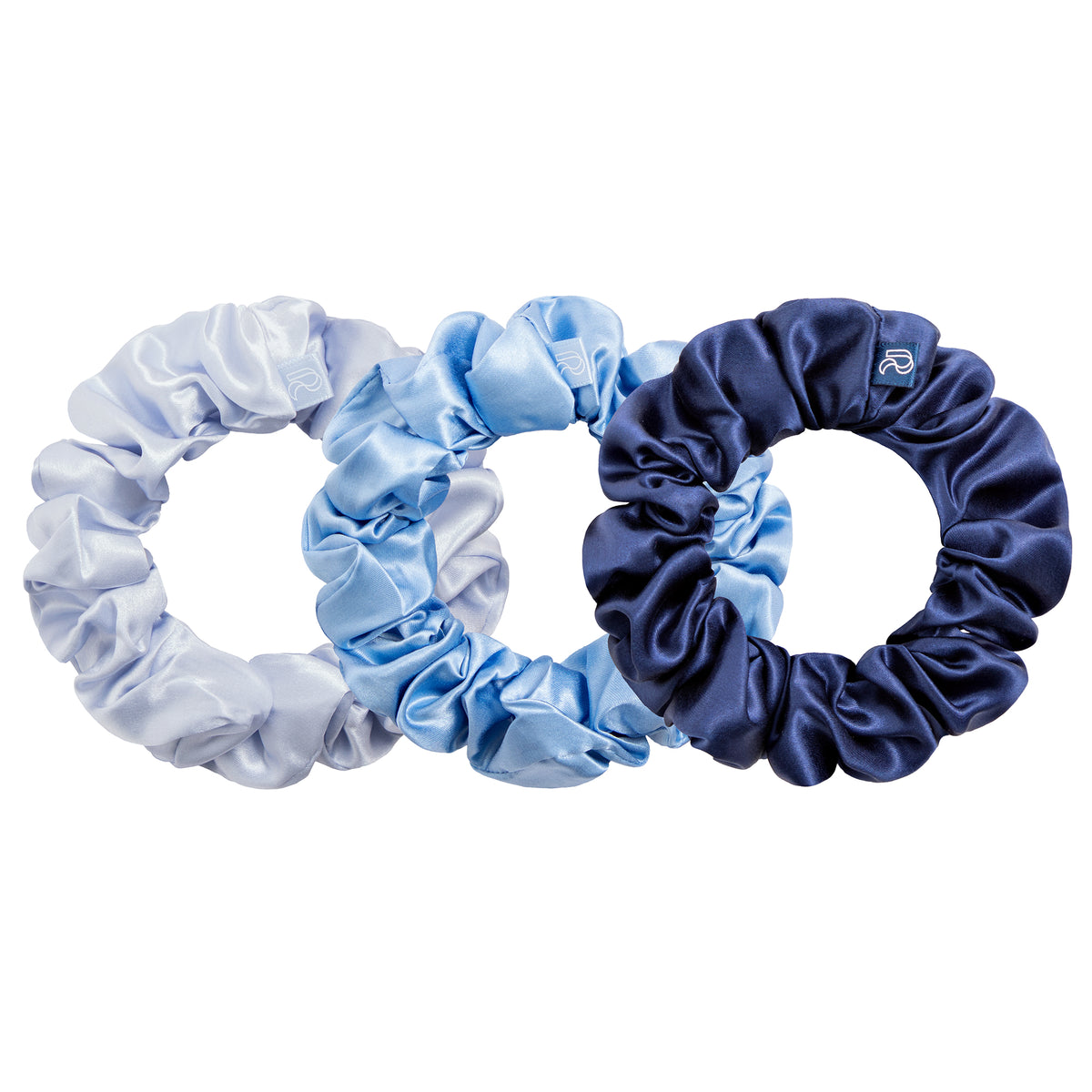 RENESSY Silk Scrunchies, Large Hair Ties 3-Pack, 22 Momme – Ocean