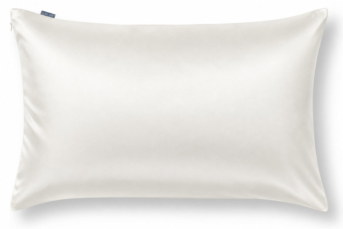 RENESSY Silk Pillowcase, 100% Organic Mulberry Silk, 22 Momme 6A (50x75cm) – Natural Silk Off-White