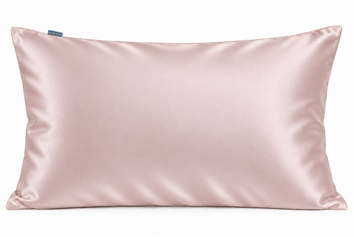 RENESSY Organic Silk Pillowcase 50x75cm, 100% Mulberry Silk, 22 Momme – Pink