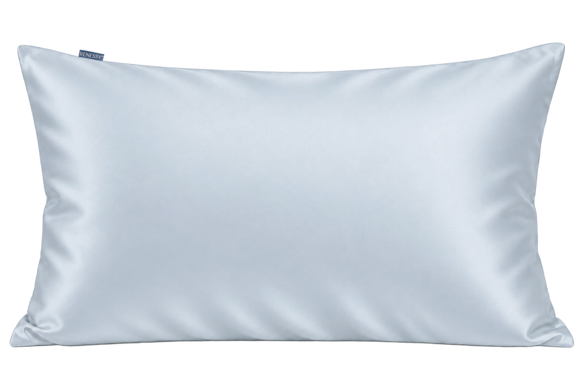RENESSY Organic Silk Pillowcase 50x75cm, 100% Mulberry Silk, 22 Momme – Light Blue