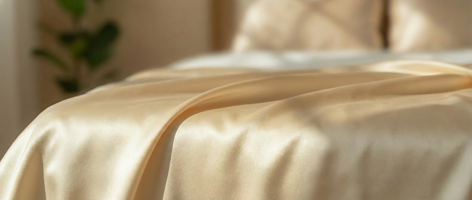 Close-up detail of RENESSY organic mulberry silk